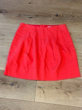 J.Crew Bohemian Red Pleated Flare Mini Skirt with Pockets - Size 00